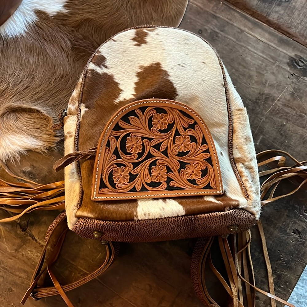 Cowhide backpack